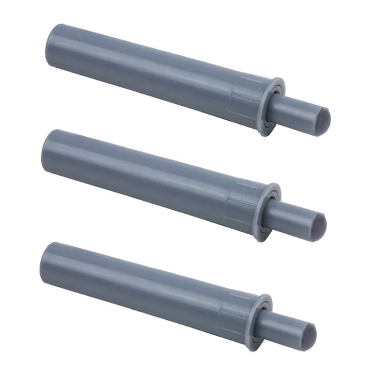Set of 3 gray cabinet door dampers with cushioned bumpers and mounting sleeves