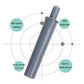 Gray cabinet door damper with built-in rubber pad and inner damping core diagram