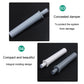 Concealed cabinet door damper set in gray and white with end bumper tips