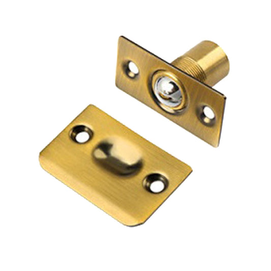 Gold door bumbler lock with brass cylinder and rounded base plate