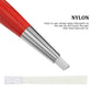 Nylon bristle brush head with cap on tool handle, white tip