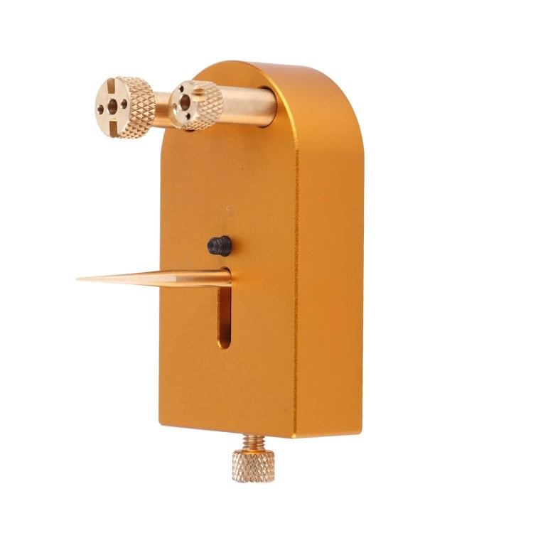 Metal watch balance stand bracket, gold square base with needle and screw feet