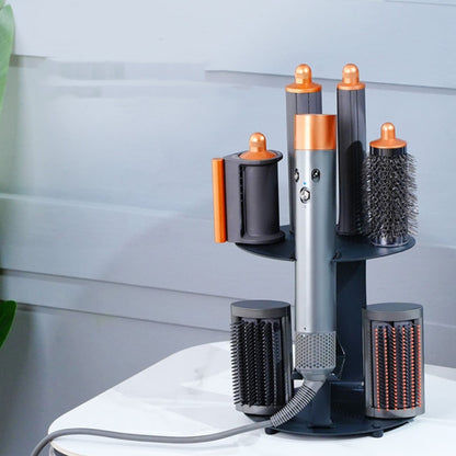Wall-mounted carbon steel hair tool storage rack with cylindrical holders and base