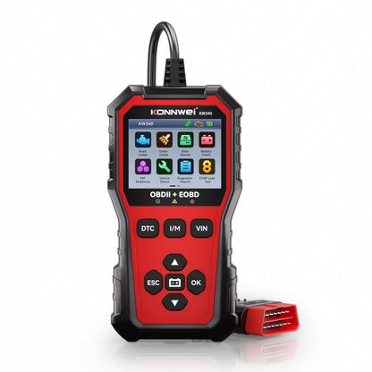 KONNWEI KW340 OBDII+OBD car engine code reader tool with LCD screen and cable plug