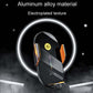 Black aluminum car phone holder with luminous ring around the device