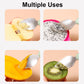 Double-head baby food spoon with stainless scoops and serrated edges