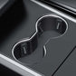 Car cup holder insert with textured anti-slip mat and chrome trim ring