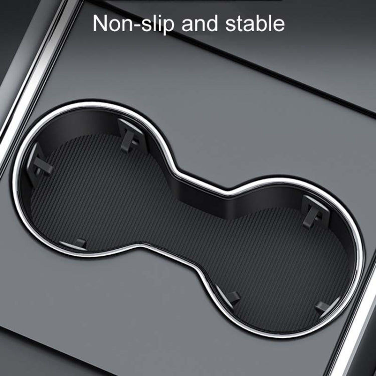 Non-slip cup holder pads with textured surface and raised chrome edge