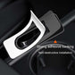 Cup holder limiter piece with adhesive backing and clip-style loop for mounting