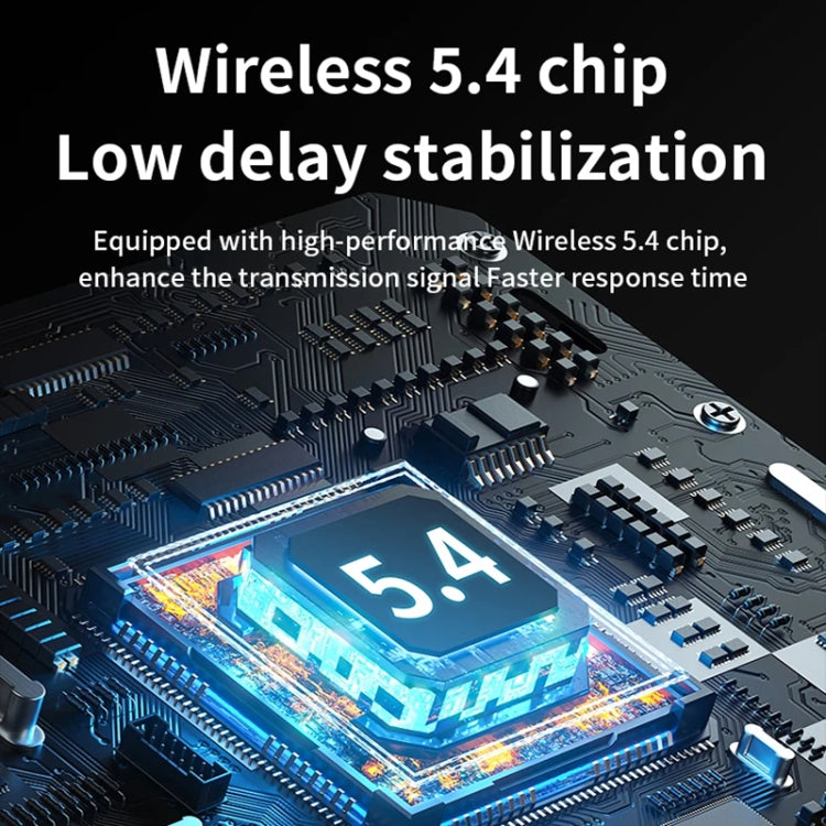 Bluetooth audio adapter circuit board with glowing 5.4 display