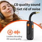 Black Bluetooth receiver/transmitter with orange button and 3.5mm audio plug