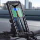 Bicycle handlebar phone mount with clear front window and protective shockproof frame