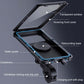 Bicycle phone mount with openable waterproof cover, floating front, and anti-slip base
