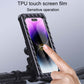 Bicycle phone mount with TPU touch screen film and visible finger tapping screen