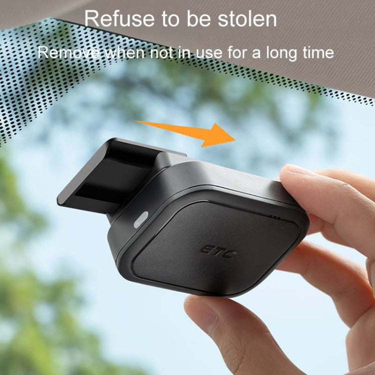 Black ETC bracket shown in use on car window area, held by fingers