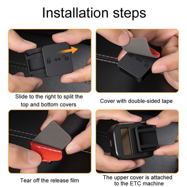 ETC slide bracket installation steps showing covers sliding and tape attachment