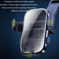 Car phone holder with silver frame and stable multi-point vent support, phone cradle centered