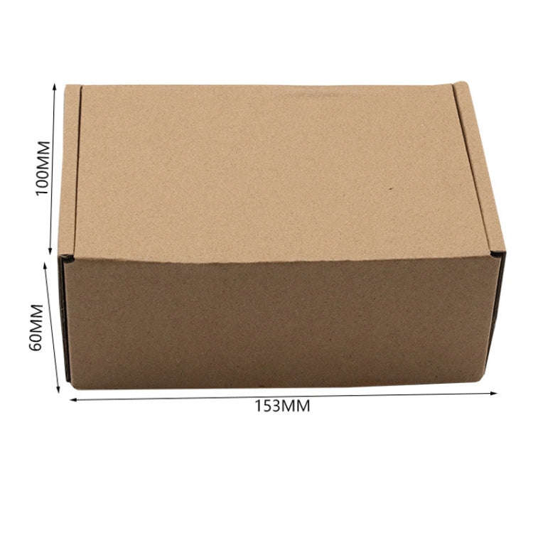 Brown cardboard box packaging for chain sharpener, 153 x 60 x 100 mm