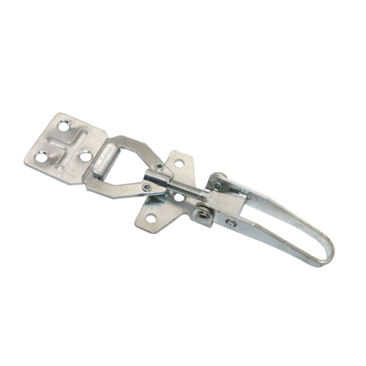 Metal beehive box latch fastener with snap-on bracket and spring-loaded handle