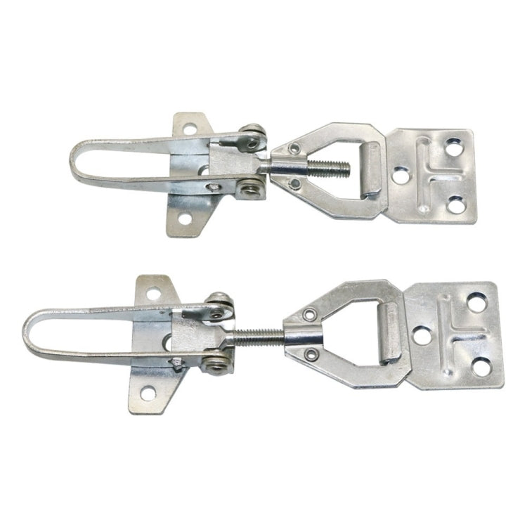 Metal beehive box latch fastener with hexagonal lock plate and clamp bracket