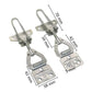 Metal beehive box latch fastener with snap-on plates and hexagonal lock opening