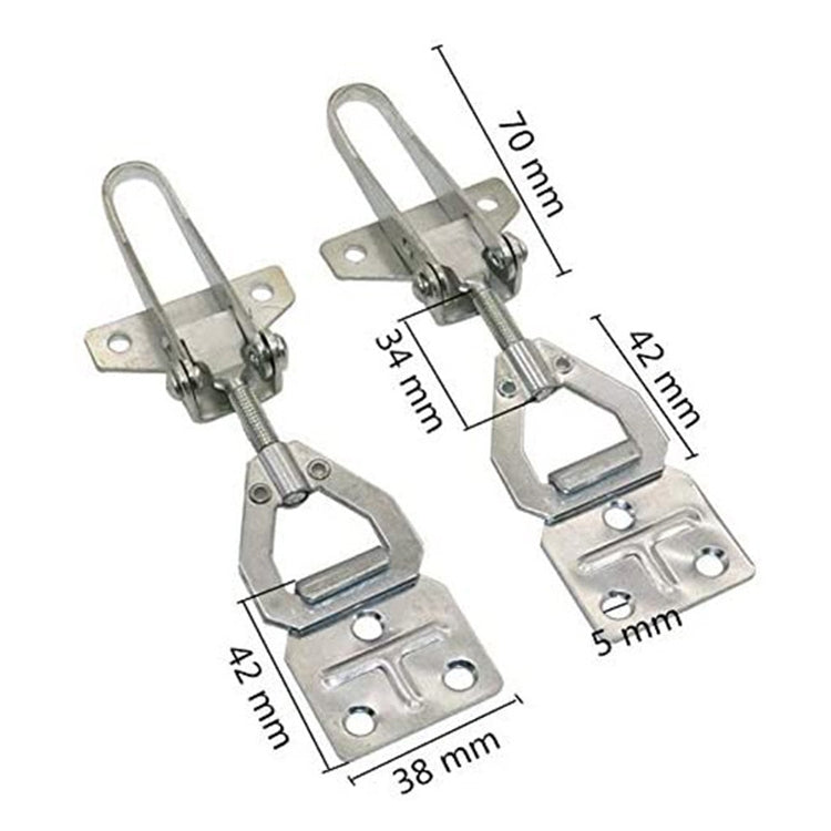 Metal beehive box latch fastener with snap-on plates and hexagonal lock opening