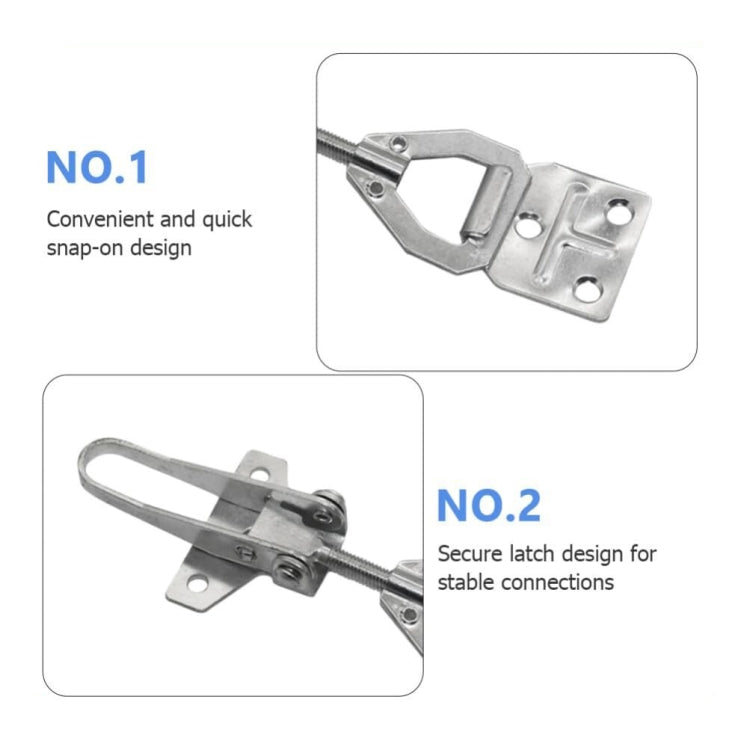 Metal beehive box latch fastener with snap-on plates and secure locking latch