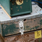 Hive box anti-theft latch fastener mounted on beehive entrance edge