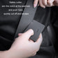 Emergency seat belt cutter safety card with sharp notch on dark metal body