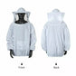 Light gray beekeeping protective hooded jacket, front and back coverage