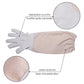 Beekeeping gloves with long linen sleeves and textured protective material detail
