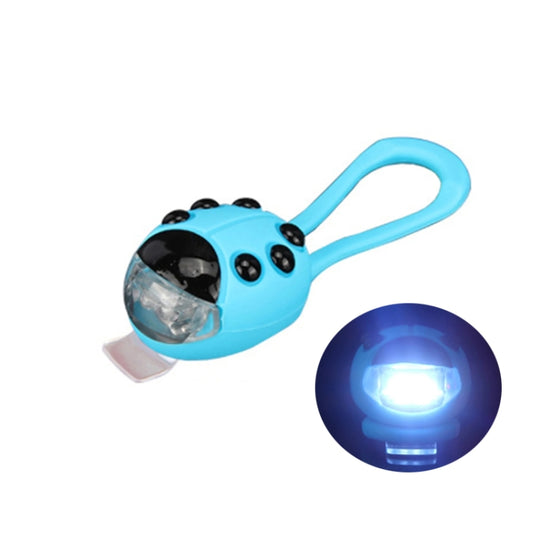 Blue ladybug LED bicycle headlight with clear front lens and bright white beam