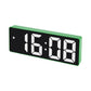 Green LED bedside alarm clock with segmented time display