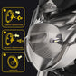 High-brightness LED headlight bulb next to motorcycle headlamp lens and installation adapter