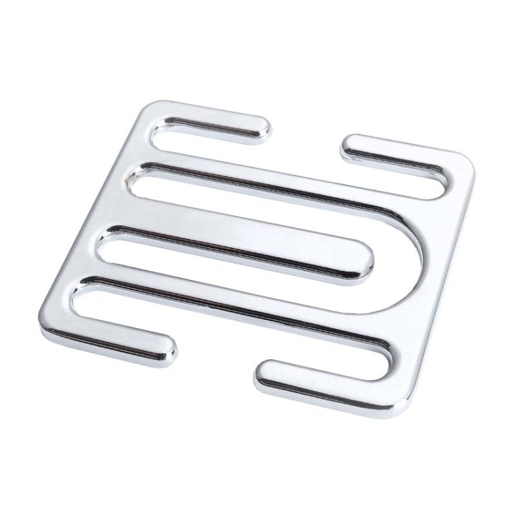 Silver metal car seat belt adjustment buckle fixed limiter with cutout slots