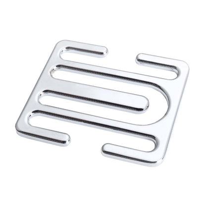 Silver metal car seat belt adjustment buckle fixed limiter with cutout slots