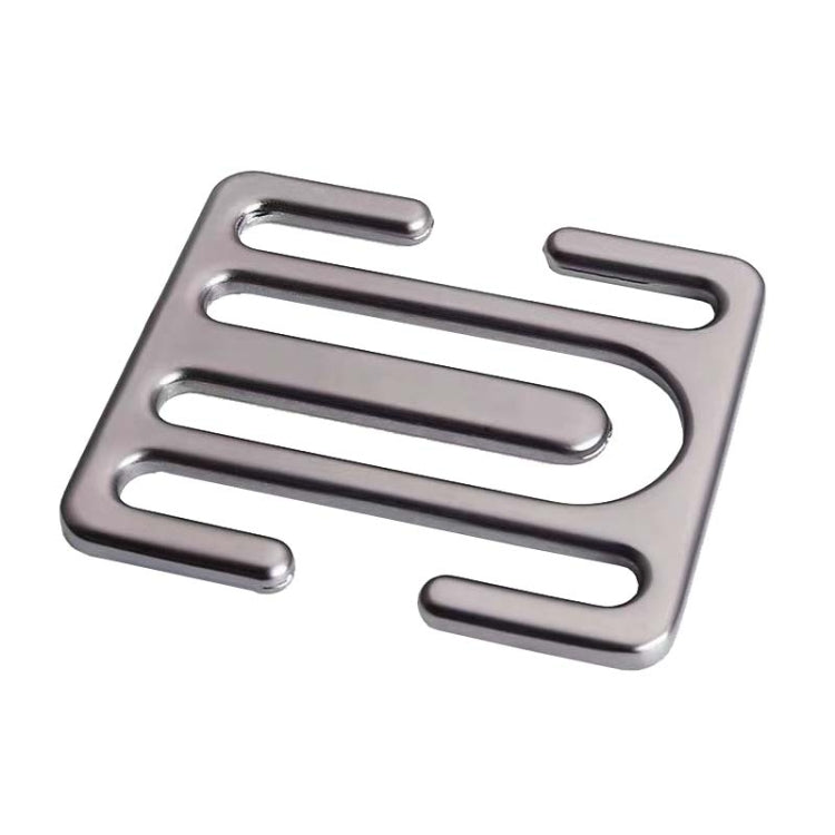 Iron gray metal car seat belt adjustment buckle fixed limiter with cutout slots