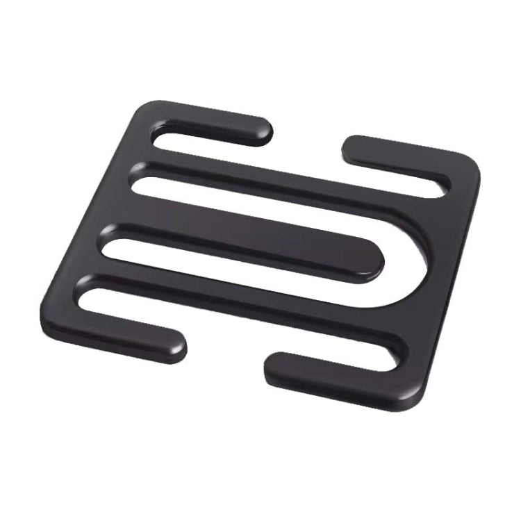 Black metal car seat belt adjustment buckle fixed limiter with cutout slots