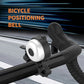 Bicycle locator bell on handlebars, white bell housing with black bracket