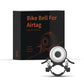 Bike bell for AirTag box with white and black bell device