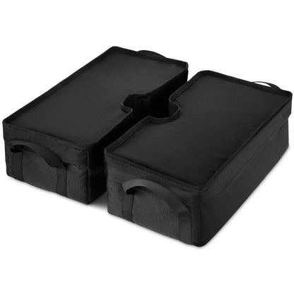 Patio parasol sandbag cover set, black Oxford cloth with split top