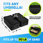 Patio parasol sandbag cover, black waterproof Oxford cloth with reinforced seams
