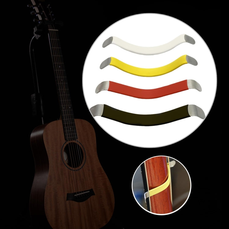 Guitar string separator tool set with yellow, white, red, and dark green bodies