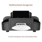 Black car seat back storage box with front tissue window and top device holder