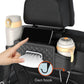 Black car seat back tissue holder with pull-out tissue and hanging hook on side
