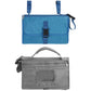 Blue and gray waterproof diaper changing pad bags with zip fronts and detachable flap pocket