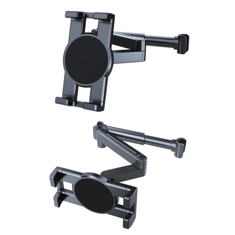 Adjustable car seat phone/tablet holder clamp with rotating round cradle