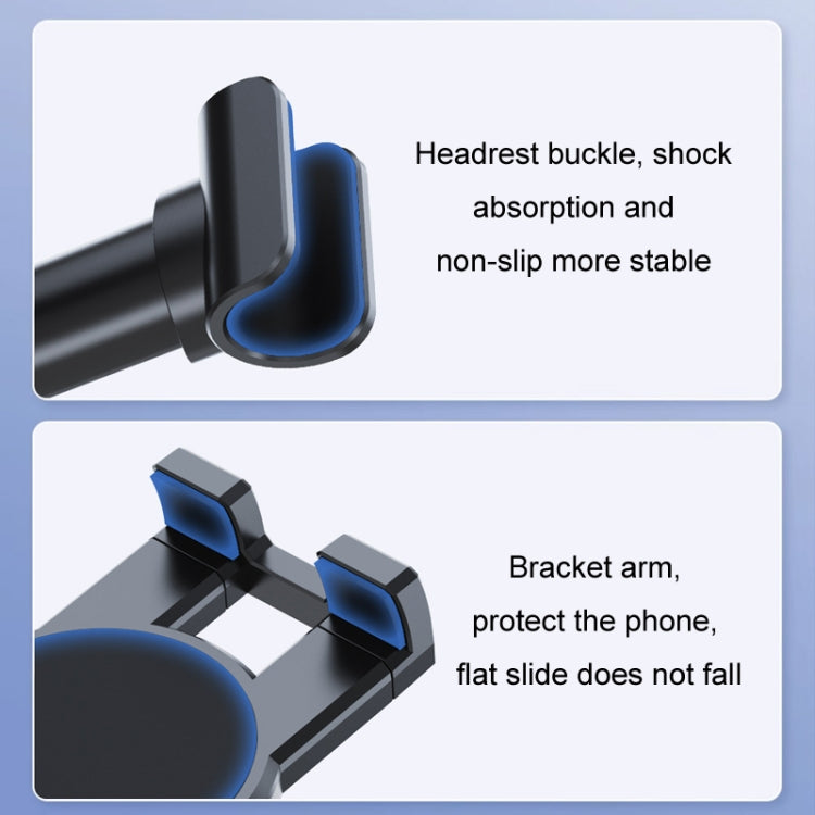 Car seat backrest phone holder with shock-absorbing non-slip cradle grips