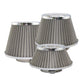 Pair of chrome mushroom-head cone air intake filters with pleated silver element