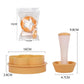 Cake cup press mold tool in sealed bag, with tray and handle cup shown